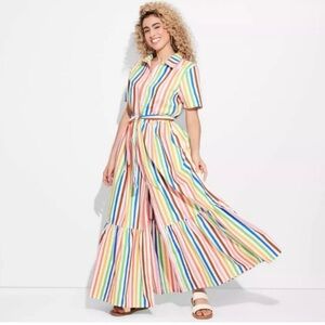 Target Pride Woven Maxi Dress Rainbow Stripe